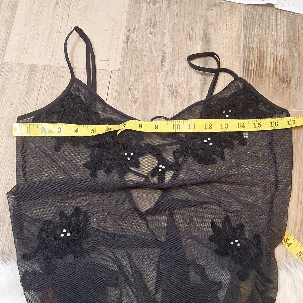 Victoria's Secret  Sheer Black Lace/Mesh Nightie sz M #1172 - Picture 8 of 8